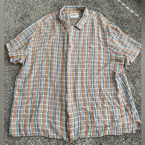 3/$15 Goodfellow & Co Orange Plaid Button Down Short Sleeve